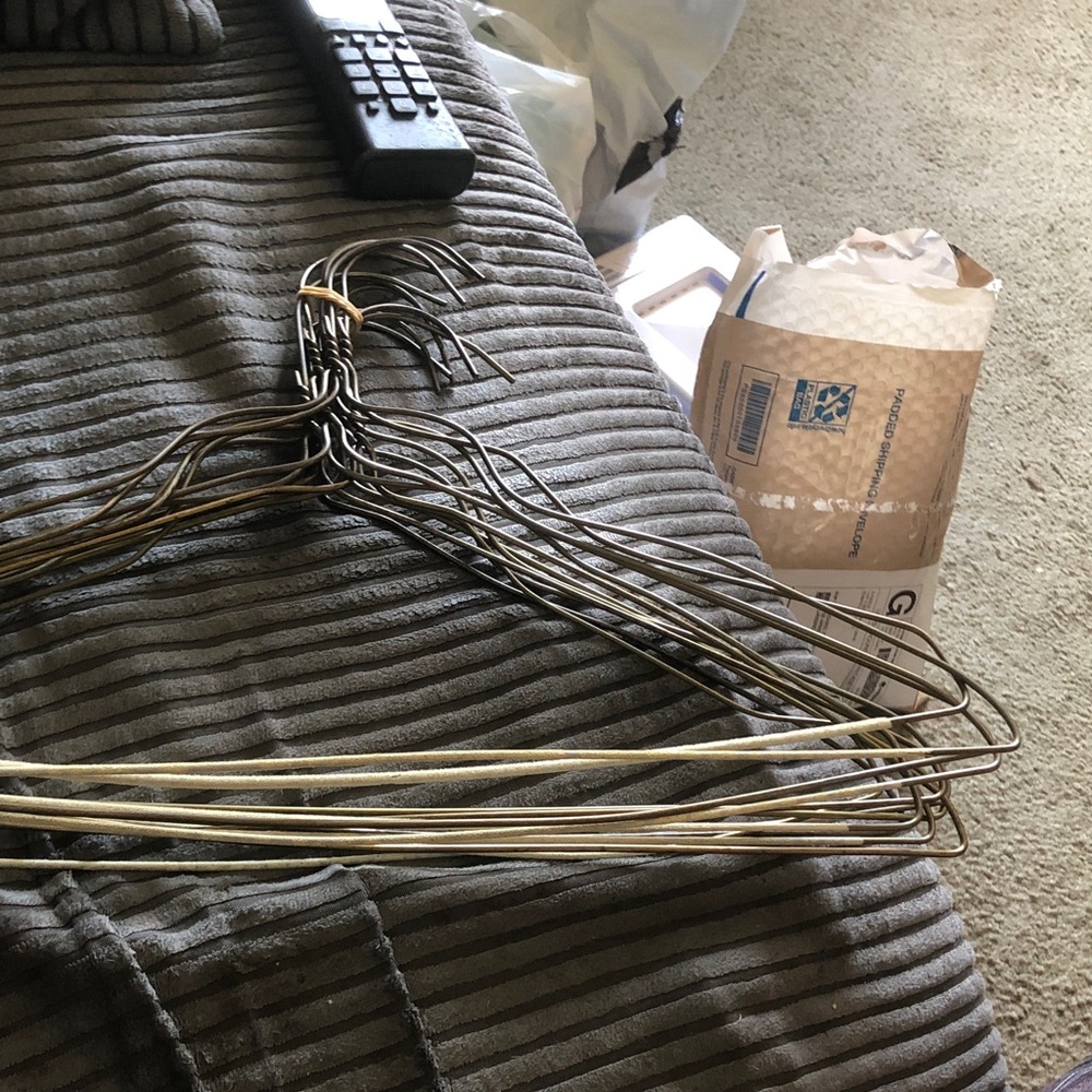 Metal Wire Clothes Hangers - Gold Tone Set